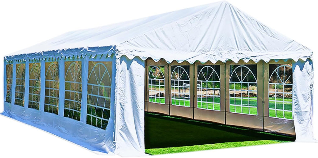 20x40 Heavy Duty Outdoor Commercial Event Tent, Ultimate Large Wedding Tent Carport Shelter Canopy with Removable Sidewall Windows, Elegant White Gazebo Perfect for Dream Weddings