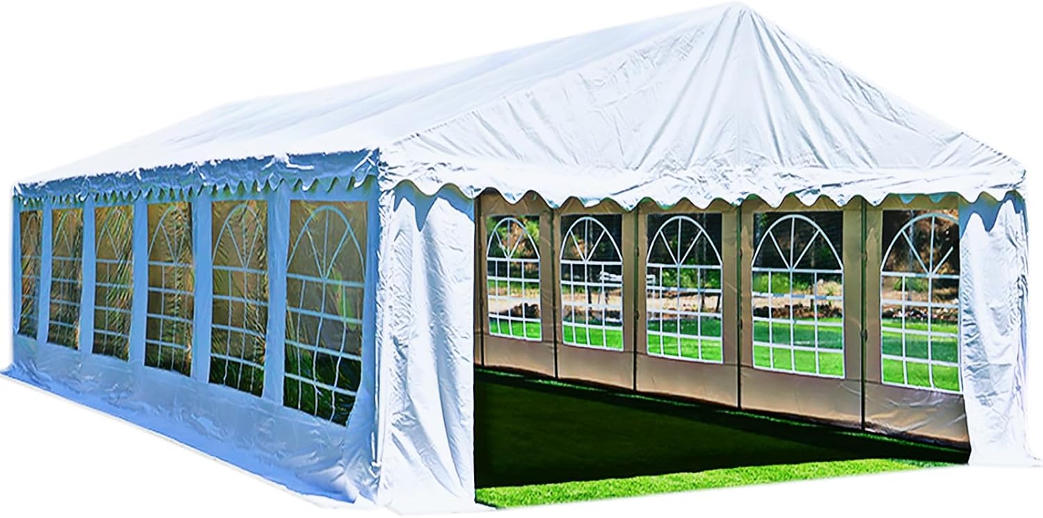 20x40 Heavy Duty Outdoor Commercial Event Tent, Ultimate Large Wedding Tent Carport Shelter Canopy with Removable Sidewall Windows, Elegant White Gazebo Perfect for Dream Weddings