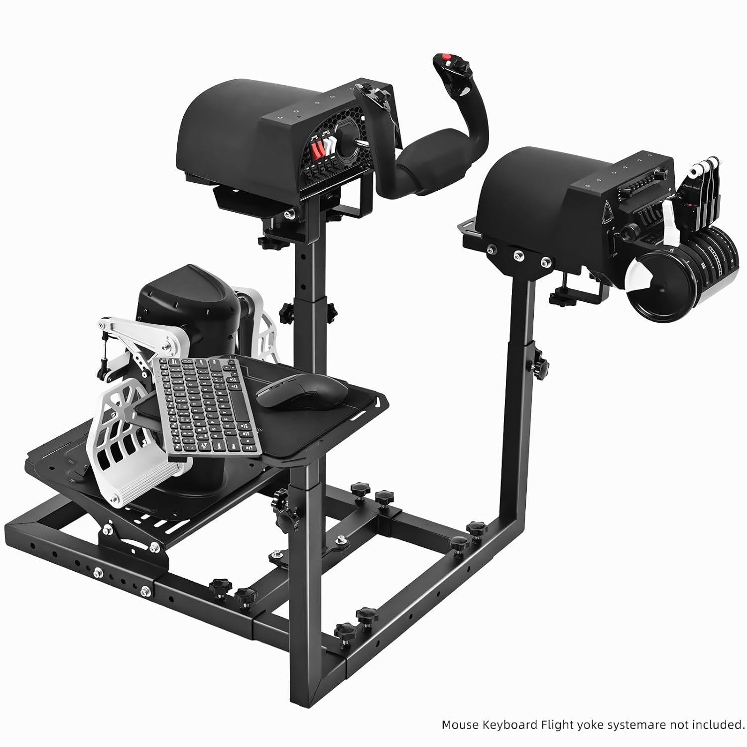 Marada Universal Flight Racing Simulator Stand, Three Axis Adjustable, And Hold Mouse and Keyboard, Fit for Thrustmaster,for Logitech,for Honeycomb,the Fight Sim Cockpit Electronic Device Not Included