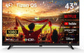 FPD Smart TV 43 Inch, 1080p FHD Television Powered by Tizen OS Compatible with Samsung TV Plus, Dolby Audio, HDR 10, SmartThings, Miracast, Gaming Hub, Voice Control Flat Screen TV (AT43-P1)