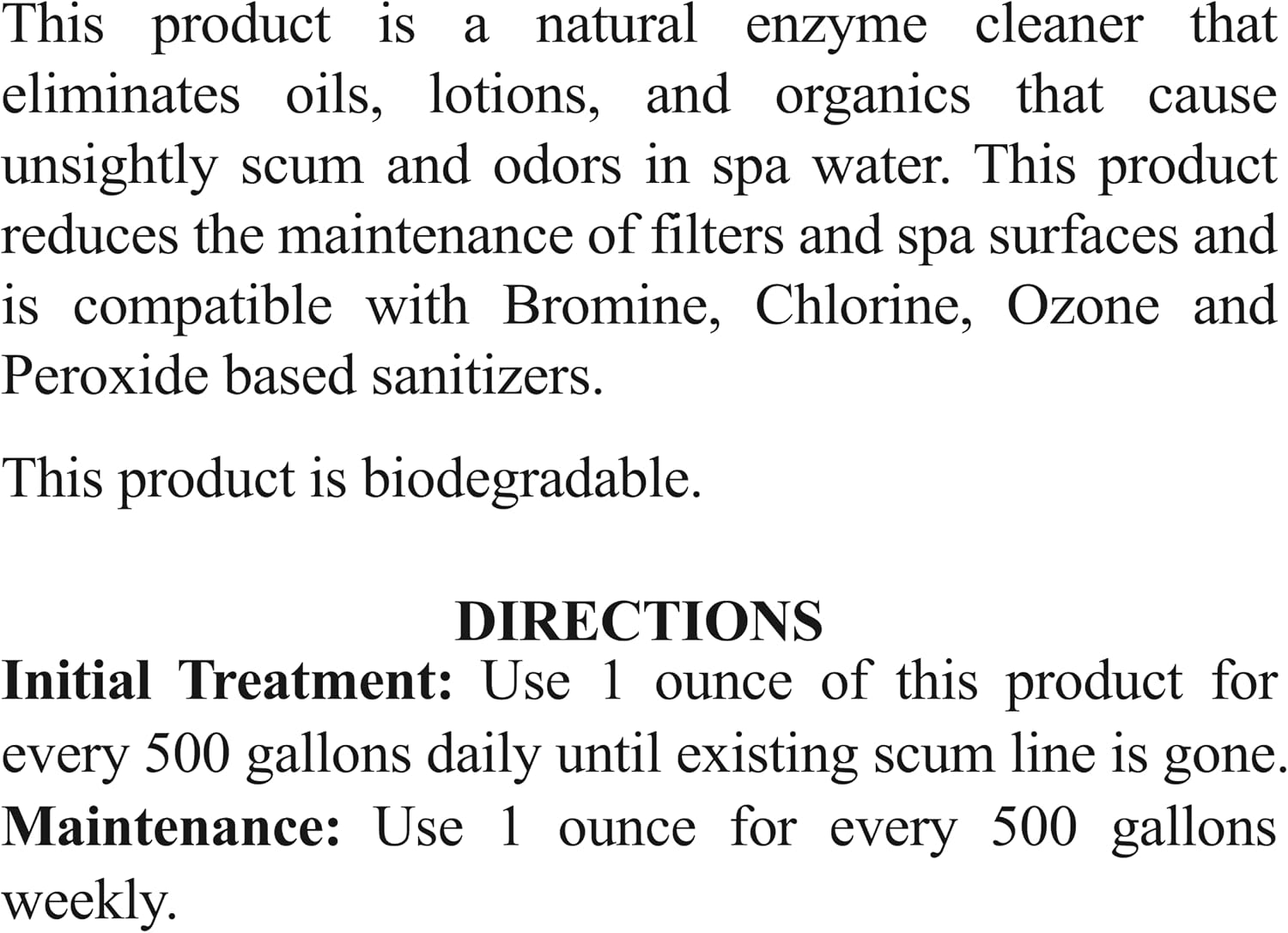SpaChoice 1-Quart 12-Pack Premium Hot Tub Enzyme Clear, Spa Clarifier Hot Tub, Made in USA