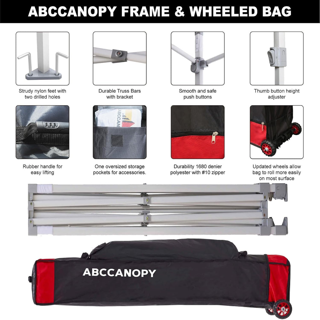 ABCCANOPY Outdoor Winter Gazebo 8x16, Premium Instant Pop Up Canopy Tent with Elegant Church Window,Snow and Rain Protection, Bonus Wheeled Bag,Burgundy