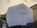 Large White Inflatable Cube Wedding Tent Square Gazebo Event Room Big Mobile Portable Inflatable Night Club Party Pavilion with LED Lights for Backyard/Outdoor Events(18ftx16ft)