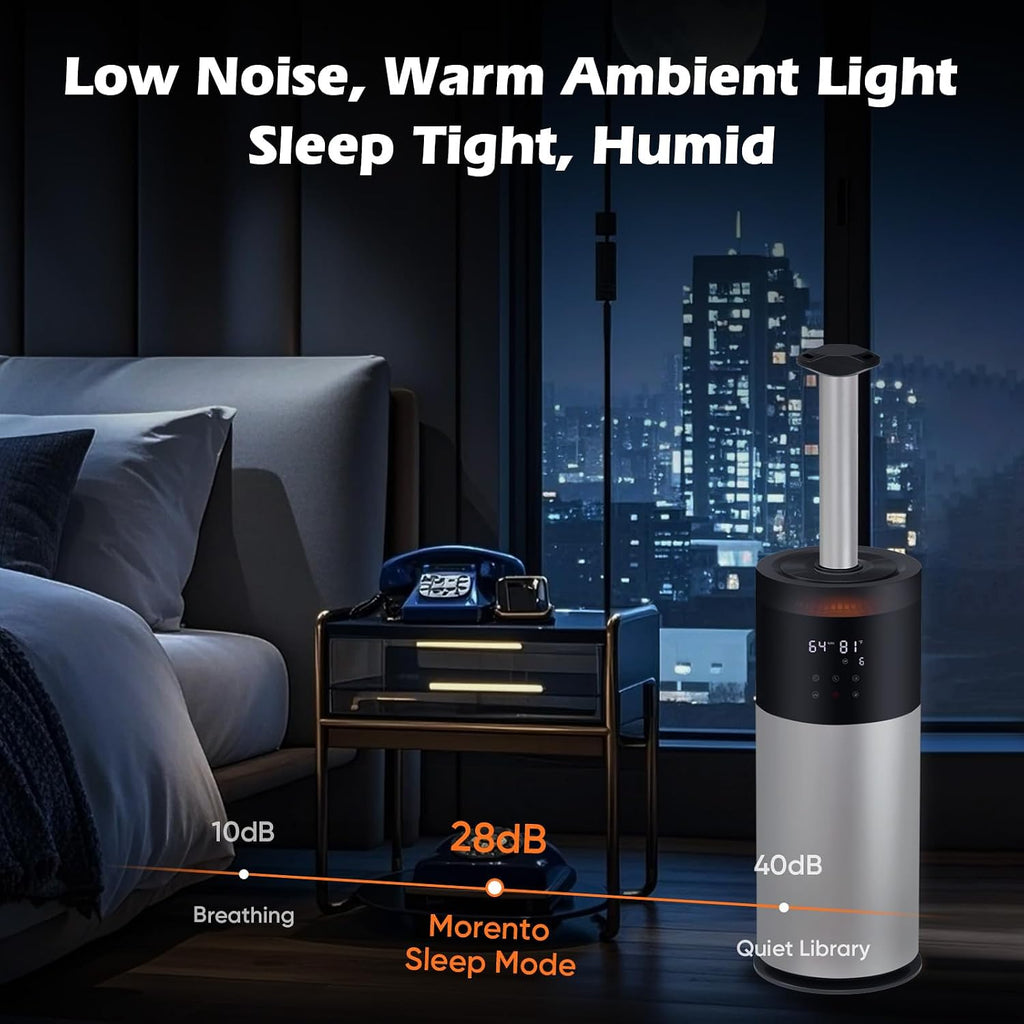 Large Room Humidifier 16L/4.2Gal - Whole House Ultrasonic Cool Mist for Home 1500 sq.ft, Bedroom Use with Extension Tube & Night Light