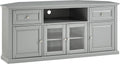 Crosley Furniture Corner TV Stand for 65+ inch TVs, Entertainment Center with Adjustable Storage Shelves, Gray