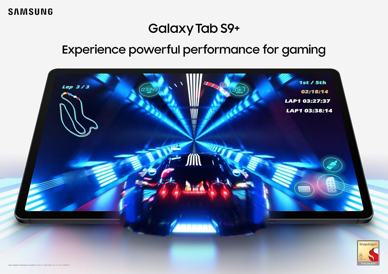 SAMSUNG Galaxy Tab S9+ Plus 12.4' 512GB , WiFi 6E Android Tablet, Snapdragon 8 Gen2 Processor, AMOLED Screen,S Pen, IP68 Rating, US Version,2023,Graphite (Renewed)