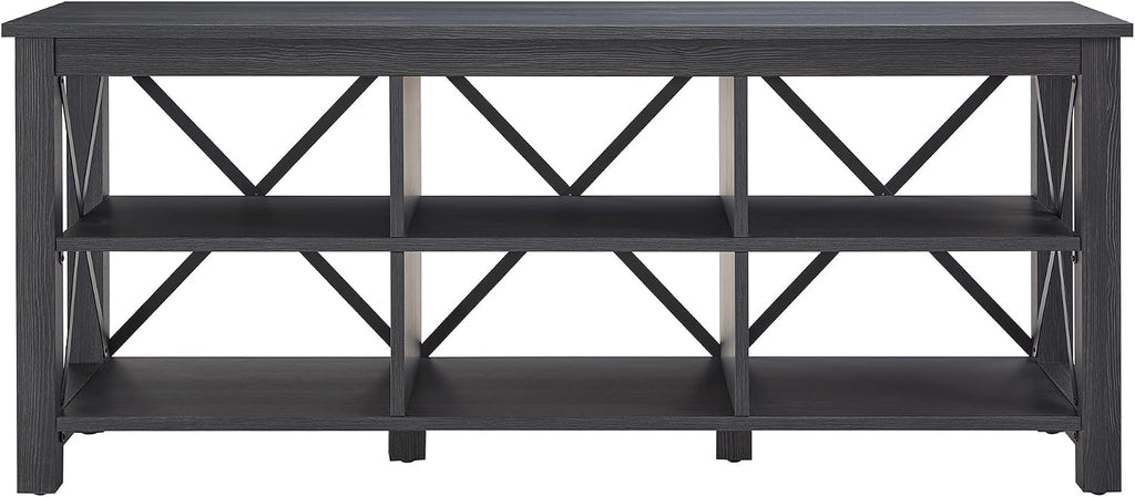 Henn&Hart Rectangular TV Stand for TV's up to 65' in Charcoal Gray, TV Stands for the Living Room