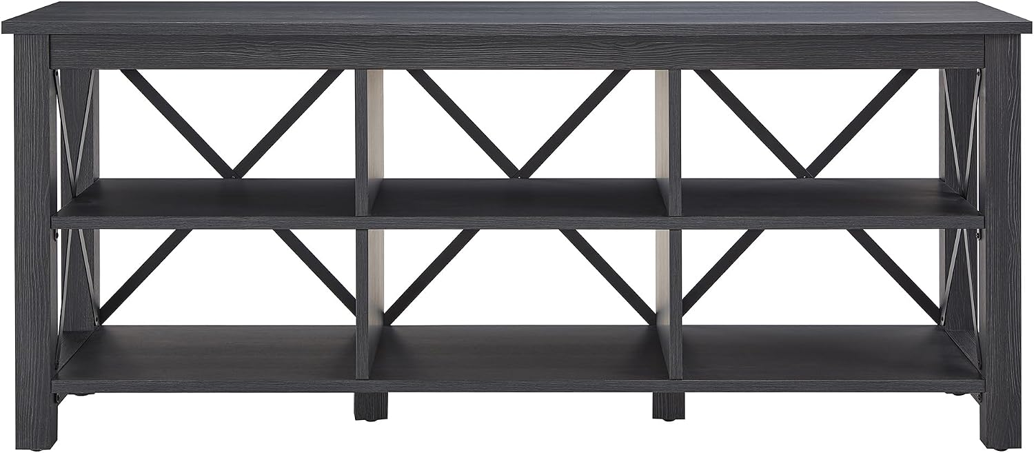 Henn&Hart Rectangular TV Stand for TV's up to 65' in Charcoal Gray, TV Stands for the Living Room