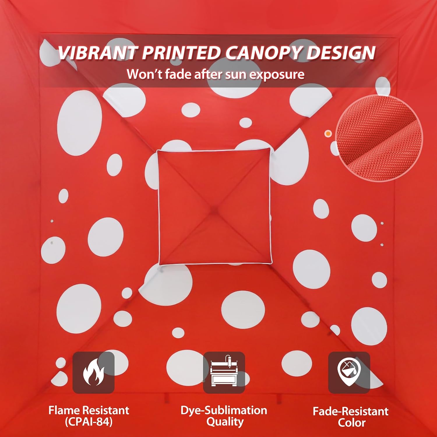 EAGLE PEAK 13x13 Straight Leg Pop Up Canopy Tent Instant Outdoor Canopy Easy Single Person Set up Folding Shelter w/Auto Extending Eaves 169 Square Feet of Shade (Red Mushroom)