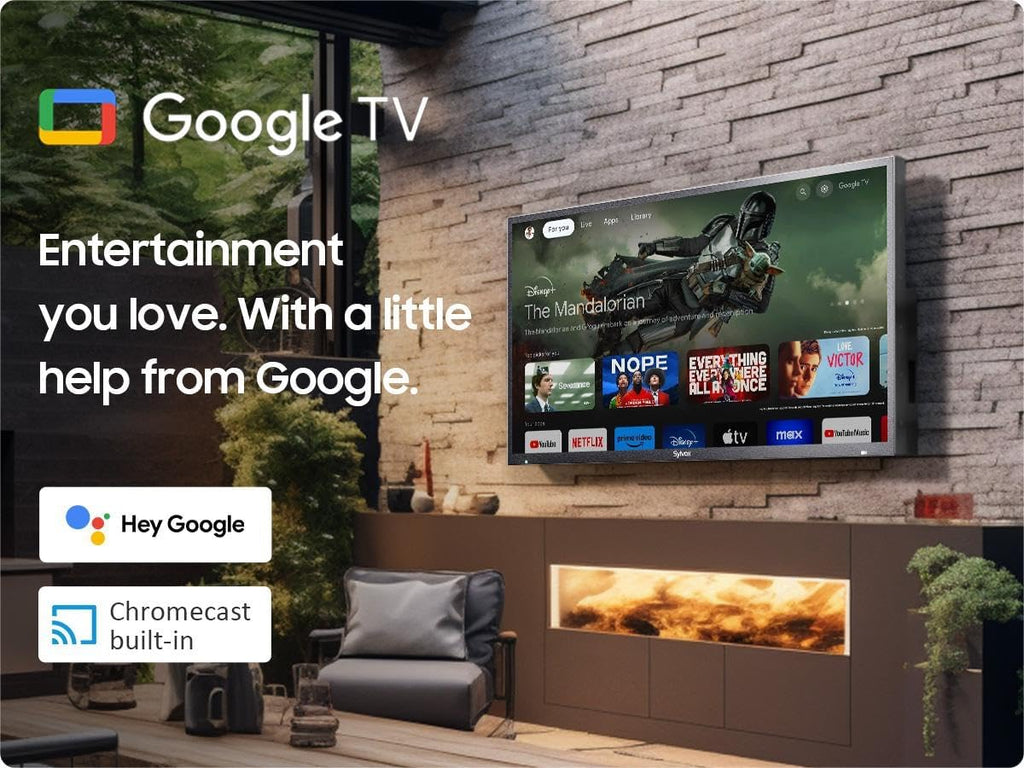 SYLVOX Outdoor TV, 65 inch Waterproof Smart Outdoor TVs, 4K, HDR 10, Weatherproof,1000nits, Voice Assistant Remote, for Partial Sun Area(Deck Pro 3.0, Latest Model)