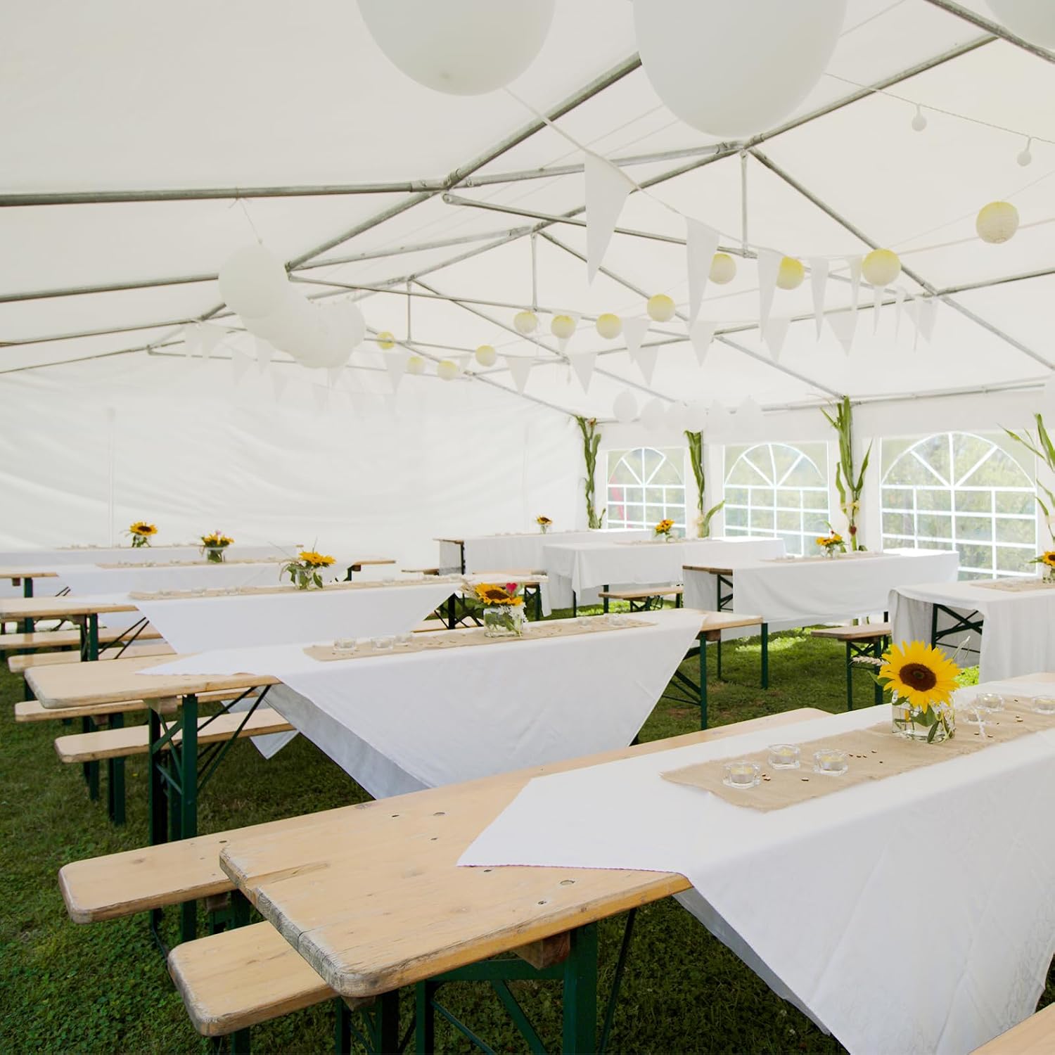 Quictent 20x20 Party Tent Heavy Duty PVC Fire Retardant, Outdoor Commercial Gazebo White Wedding Canopy with Removable Sidewalls