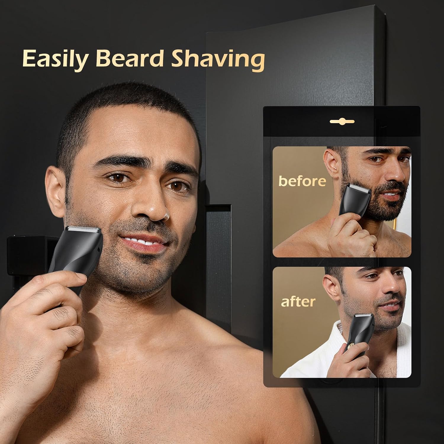 Electric Body Hair Grommer for Men: Cordless Ball Shaver with Ceramic Blade Waterproof Pubic Trimmer Manscaping Rechargeable Wet/Dry Grooming Use for Chest Groin Legs Armpits Travel