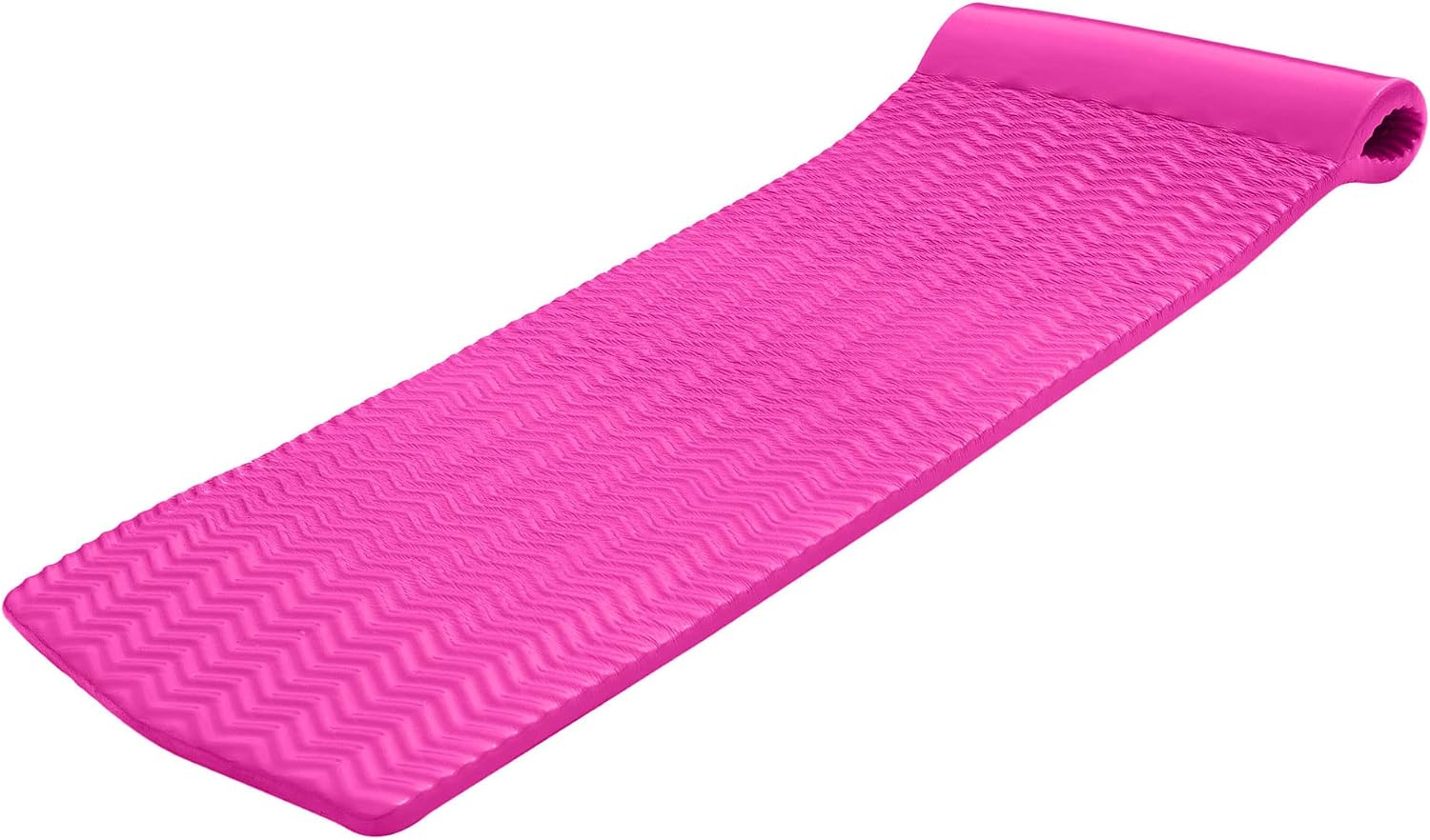TRC Recreation Serenity 1.5' Thick Vinyl Coated Foam Swimming Pool Float Mat Adult Lounger with Built-in Roll Pillow