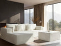 108' Cloud Sectional Couch, Comfort U Shaped Sofa for Living Room, Extra Deep Seats No Assembly, Minimalist Modular Couch, Corduroy (Cream, 2 Seater+Left Facing Chaise+Ottoman)