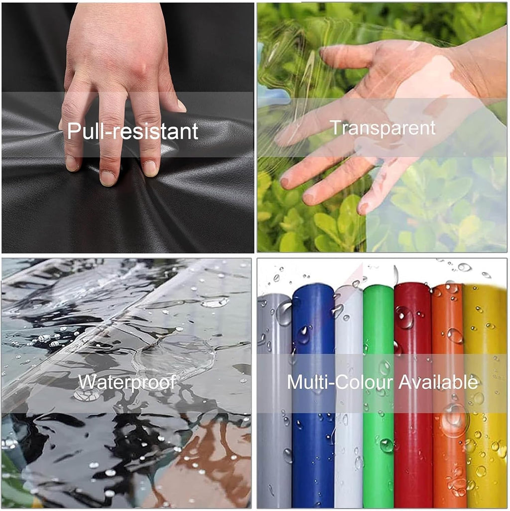 Clear Tarps with Zipper,Outdoor Vinyl Curtain ，Vinyl Patio Enclosure,Outdoor Curtains Heavy Duty Waterproof Transparent Tarp with Grommets， for Gazebo Porch Pergola(White,H2.4xW4m/H7.8xW13.1ft)