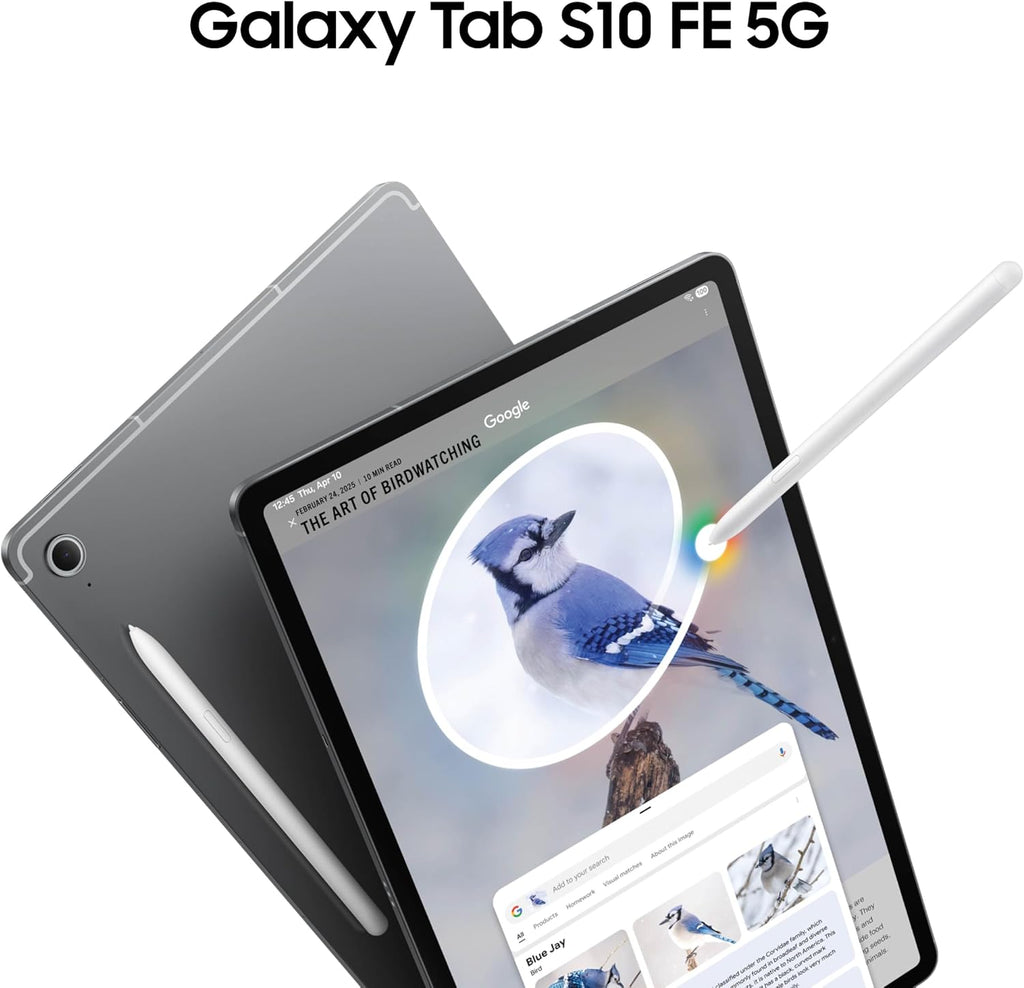 Samsung Galaxy Tab S10 FE 5G with S-Pen | 128GB, 8GB RAM, 5G + WiFi 6E | 10.9' LCD, Android 15 Tablet, 4K Camera | US Model Unlocked for T-Mobile, AT&T, US Cellular, Global | Gray (Renewed)