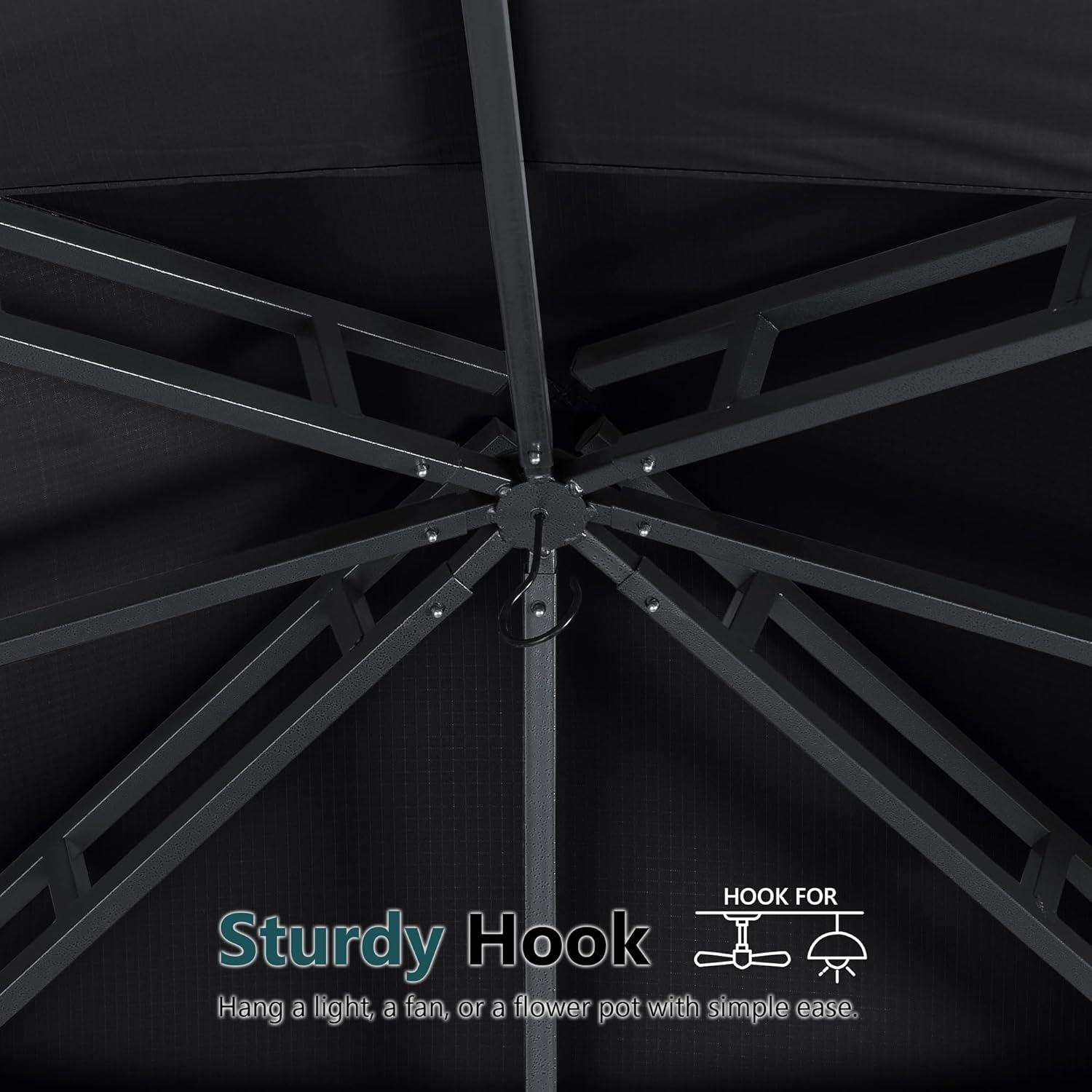 MASTERCANOPY Outdoor Garden Gazebo for Patios with Stable Steel Frame and Netting Walls (11x11,Black)