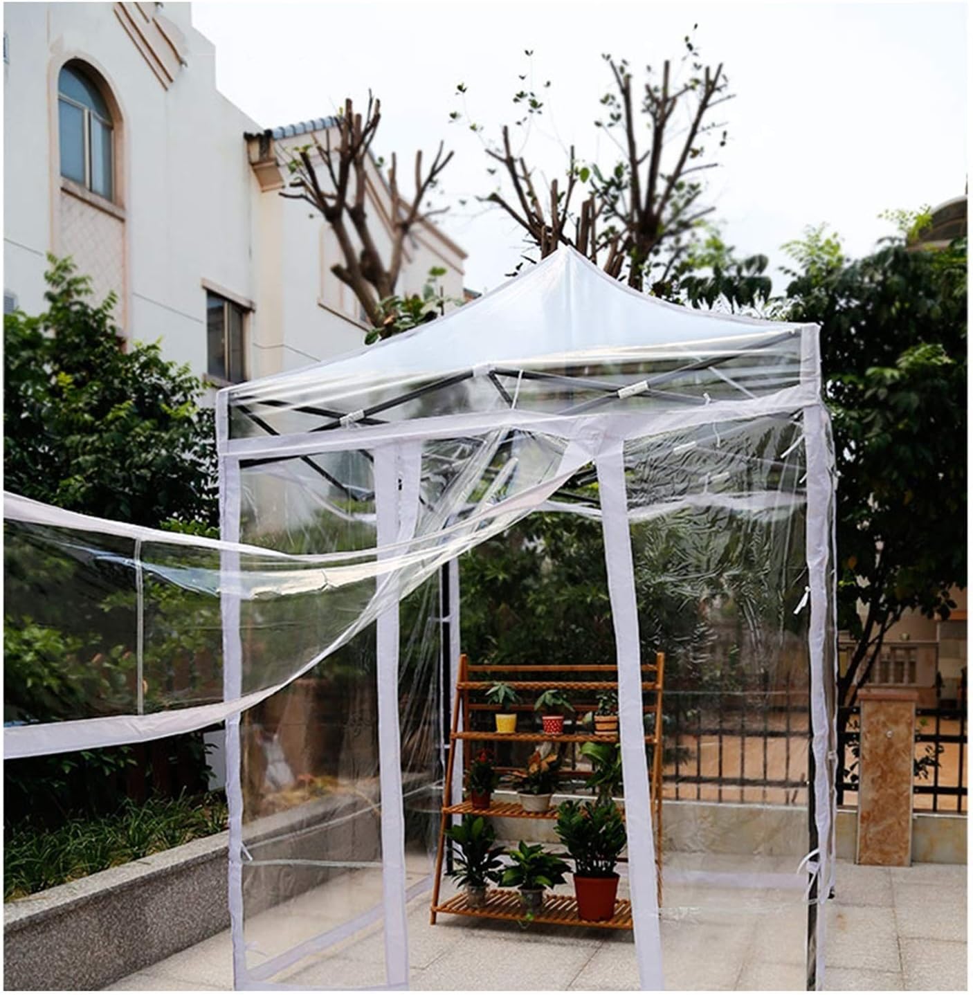 GDMING Transparent Pop-up Gazebo, Waterproof Heavy Duty Canopy Tent, PVC Coated Garden Awning for Outdoor Patio Cover, 4 Sizes (Color : Clear, Size : 2x2m)