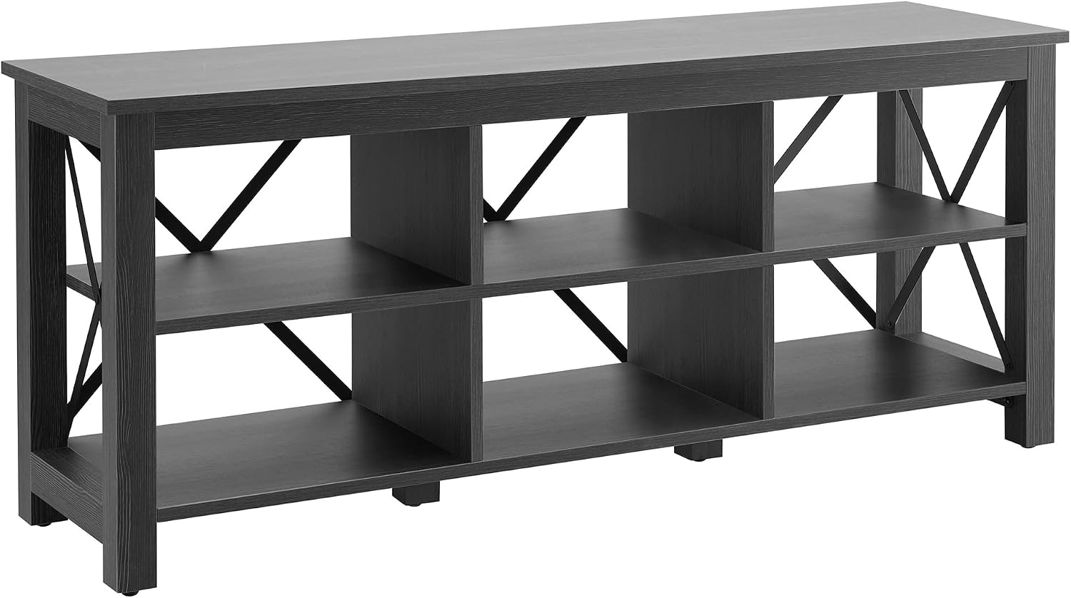 Henn&Hart Rectangular TV Stand for TV's up to 65' in Charcoal Gray, TV Stands for the Living Room