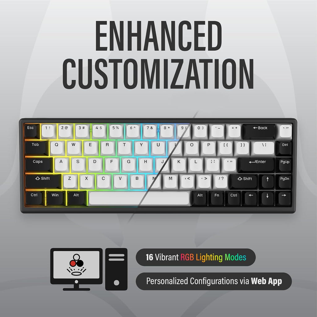 ARBITER Polar 65 - CNC Magnetic Gaming Keyboard w Rapid Trigger, Hall Effect Switches, CNC Aluminum Frame, Rapid Key, 65% Compact, Bright RGB, Dual-Shot PBT Keycaps - Mint Abyss