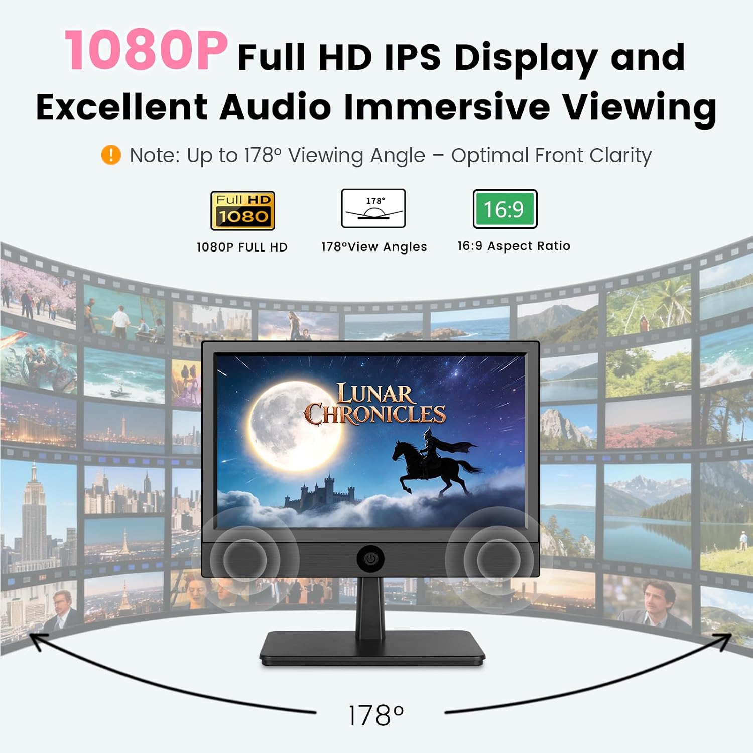othoig 12.5 Inch Small Smart TV with Built-in Apps, Full HD 1080P Mini Flat Screen TV, WiFi & Bluetooth, ATSC Digital Tuner, USB/HDMI/AV Inputs,12V Car Charger Small TV for Kitchen,Bedroom,RV,Office