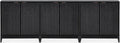 mopio Brooklyn Fluted Storage Cabinet, Modular Accent Buffet Sideboard with Adjustable Shelf, FSC Certified 50lb load Modern Farmhouse Wood Credenza for Dining, Living Room, Entryway (Black, Set of 3)