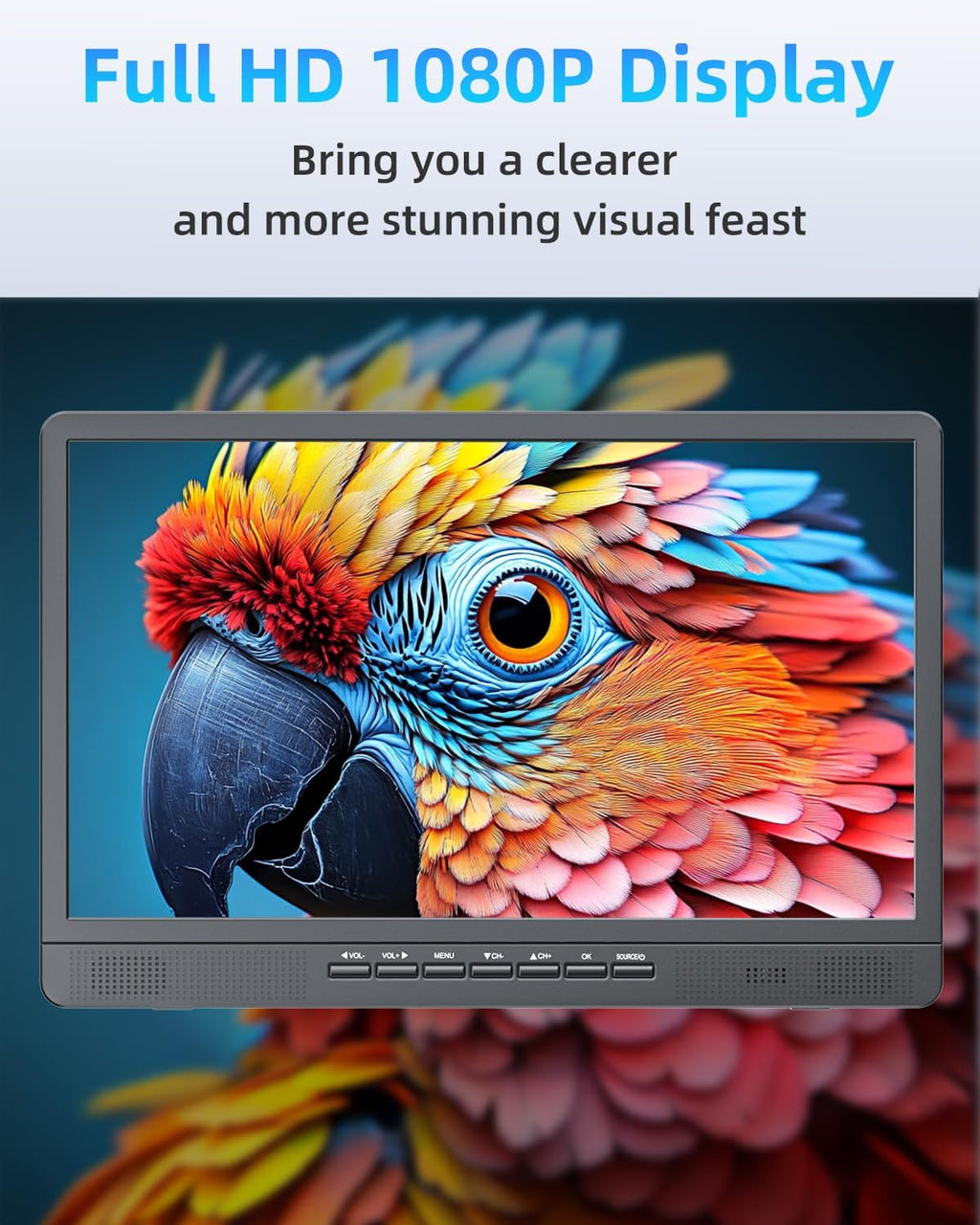 NORTHING 18.5' Portable TV for Outdoor Indoor, Full HD Portable TV for Camping, 6500mAH Built-in Power Operated TV, 12V TV with Antenna/HDMI/USB/AV Input, Small T V for RV Kitchen Patio Boat Car