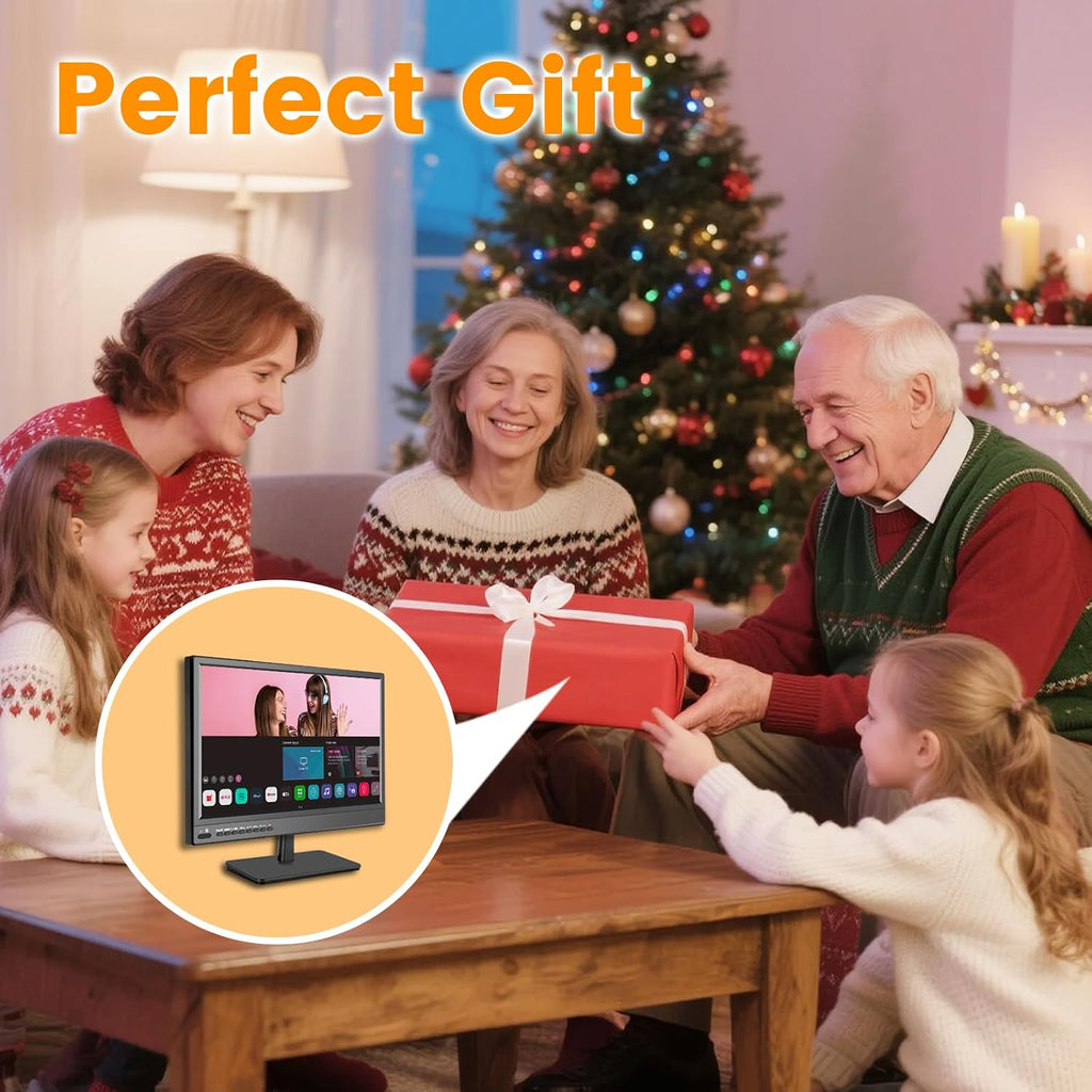 Jexiop 17inch Smart TV,Full HD 1080p LED Flat Screen with ATSC TV,with Built-in HDMI/USB-Suitable for Kitchen Kid's Room Basement or RV Camper