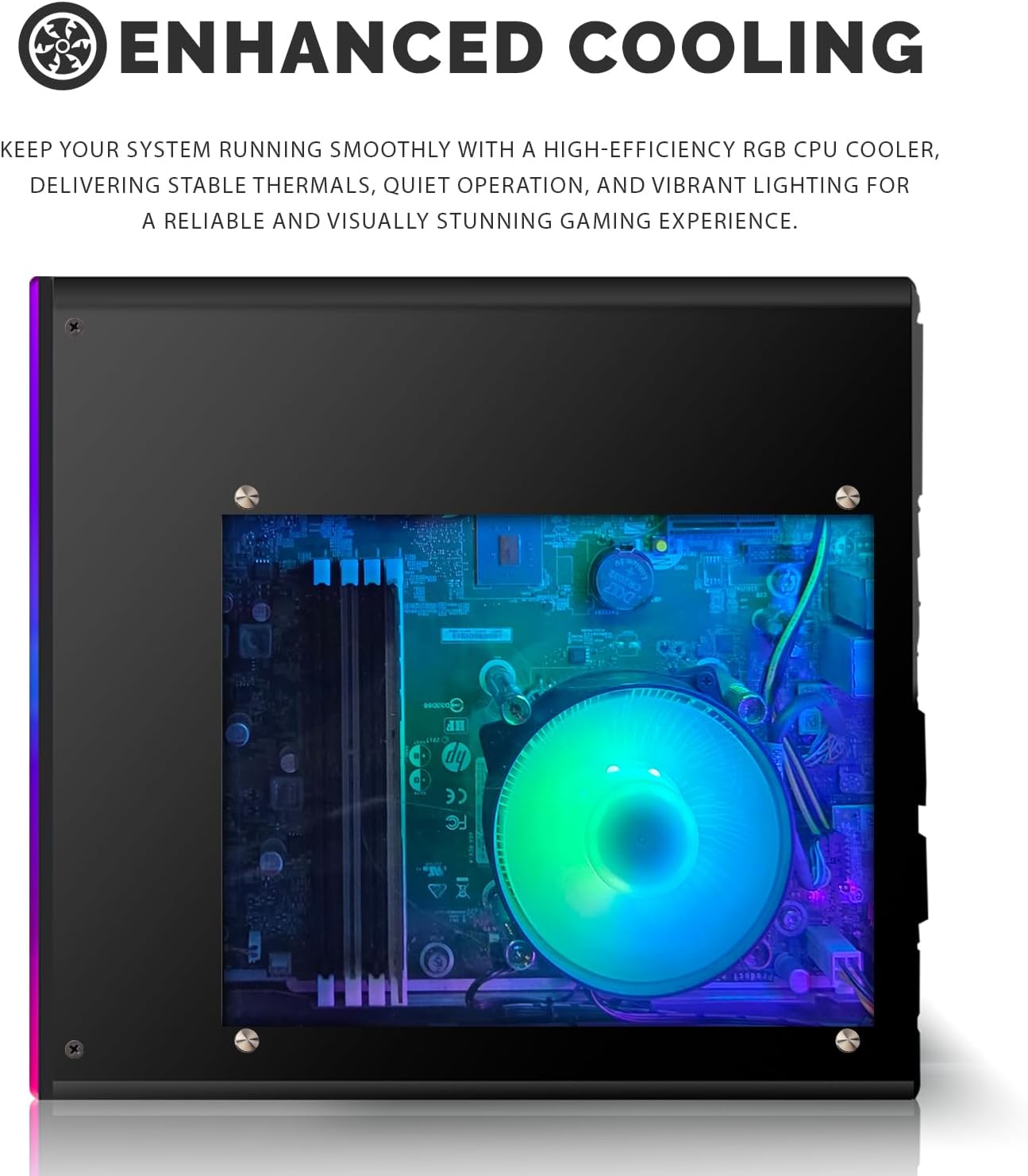 HP Gaming PC Desktop Computer – AMD Pro A10-9700,GT 1030 Graphics,16GB RAM,512GB SSD,24 Inch Curved Monitor,RGB Keyboard with AI Copilot,Mouse,WiFi,RGB Headphone,Windows 11(Renewed)