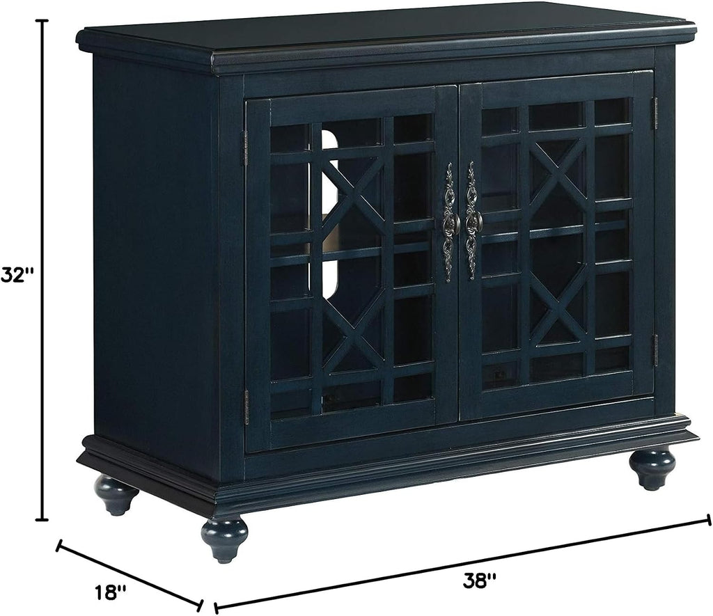 Martin Svensson Home Avalon Small Spaces Accent Cabinet TV Stand, 38' W x 32' H Catalina Blue