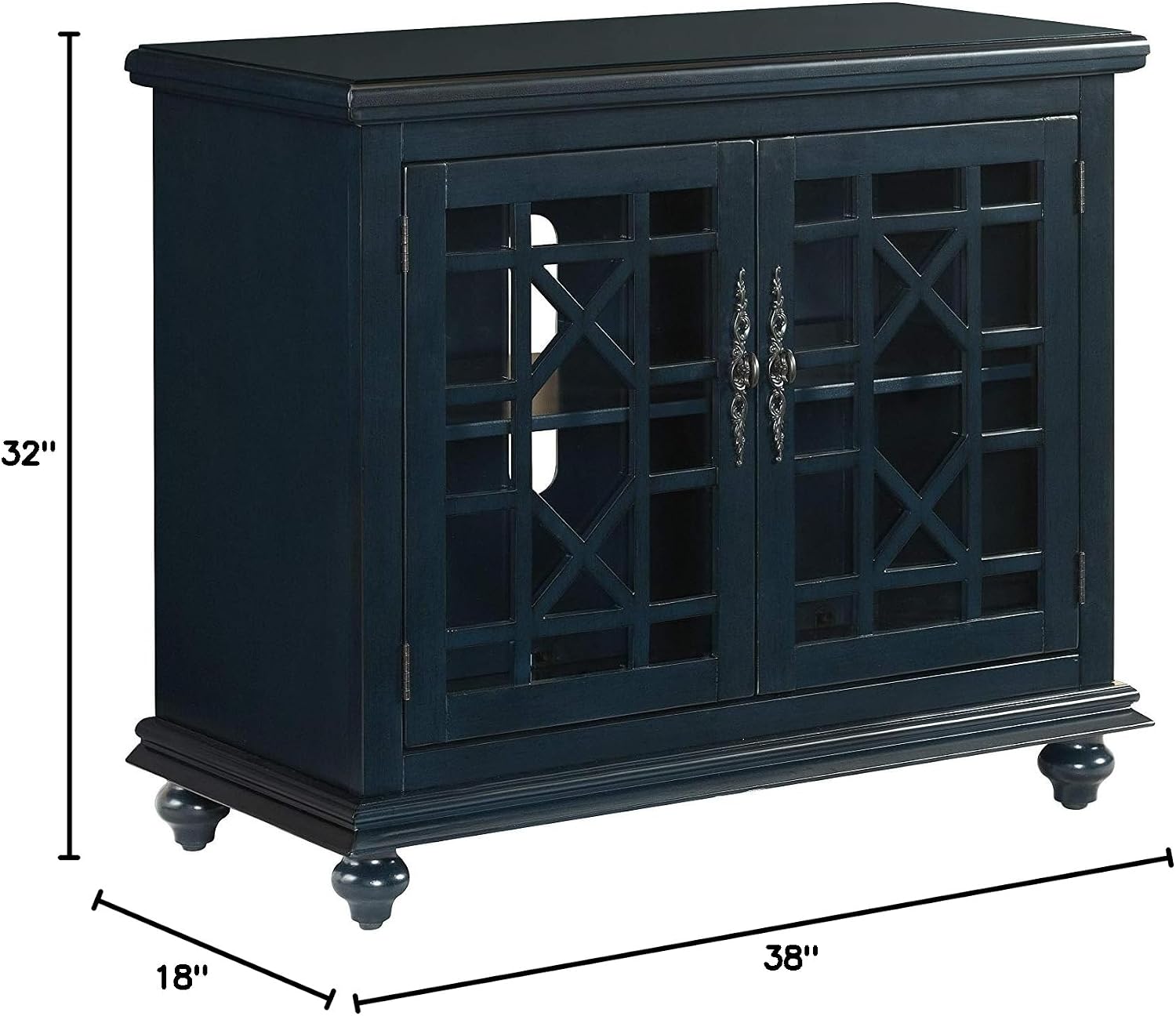 Martin Svensson Home Avalon Small Spaces Accent Cabinet TV Stand, 38' W x 32' H Catalina Blue
