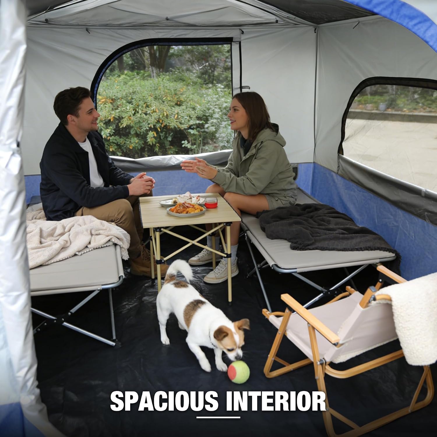 REDCAMP Canopy Camping Tent for Pop Up Canopy Tent, Inner Tent Converts Straight Leg 10'x10' or 10'x20' Canopy into Camping Tent, Fits 4-6 Person(Frame/Shelter NOT Included)