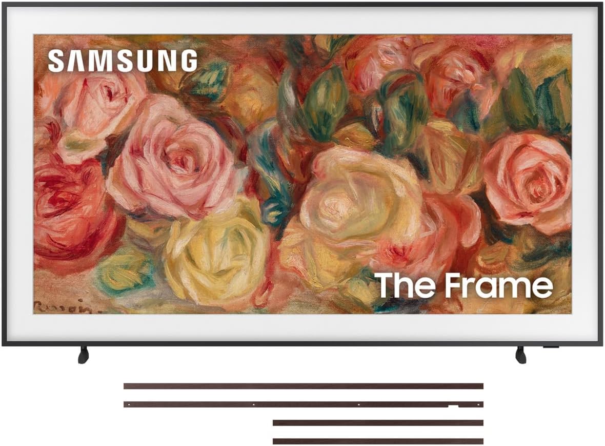 Samsung QN65LS03DAFXZA 65 Inch The Frame 4K Smart Quantum HDR TV with a Samsung VG-SCFA65BWB 65 Inch The Frame Customizable Bezel - Modern Brown (2024)
