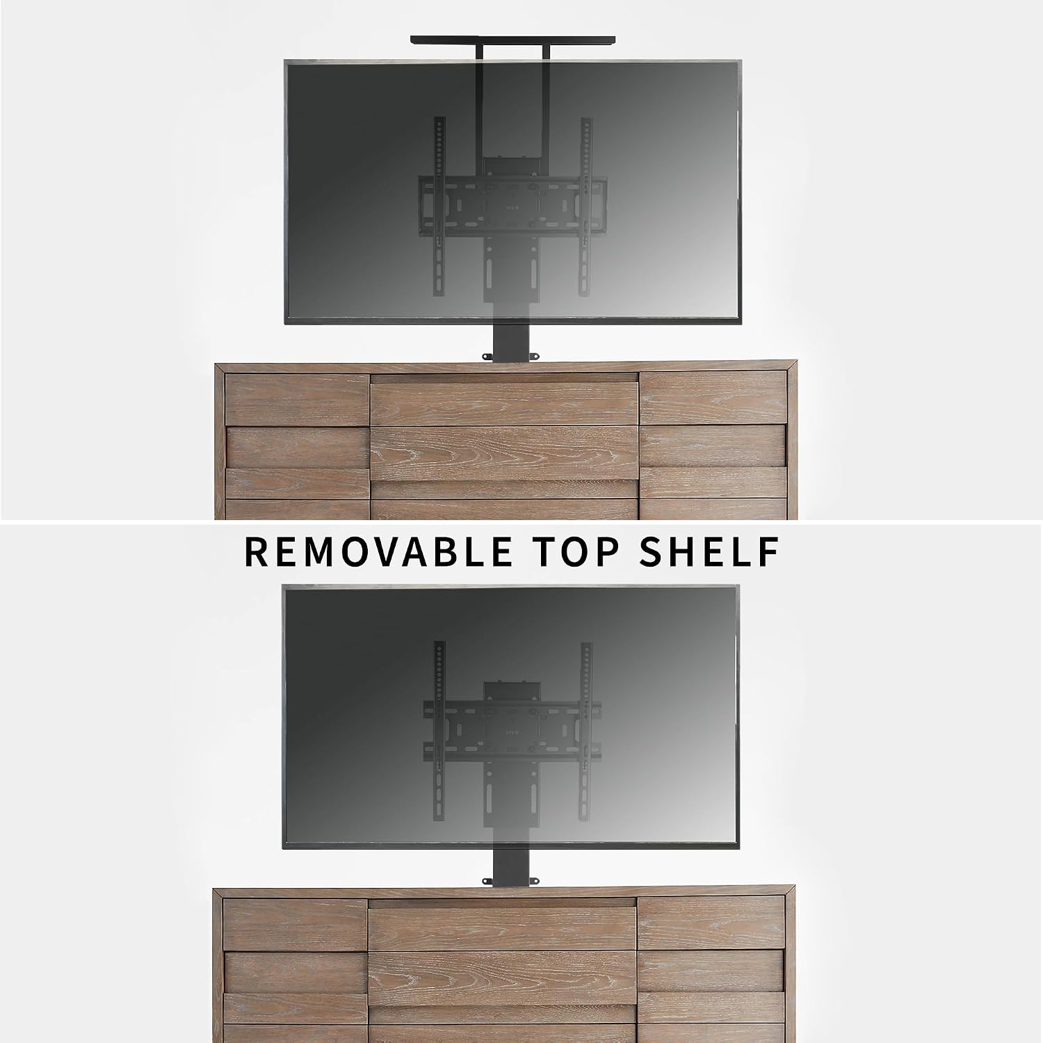 VIVO Motorized TV Stand for 32 to 55 inch Screens, Vertical Lift Television Stand with Remote Control and Tuya Smart App Compatibility, Compact TV Mount Bracket, MOUNT-E-UP55P