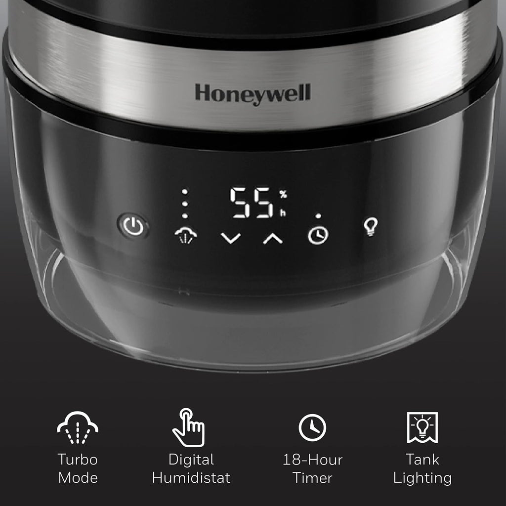 Honeywell Reflection Ultrasonic Cool Mist Humidifier. Cool Mist Top Fill Humidifier for Medium Room, Bedroom, Kids Room, and Office. Helps relieve cough and congestion - Black, HUL900B