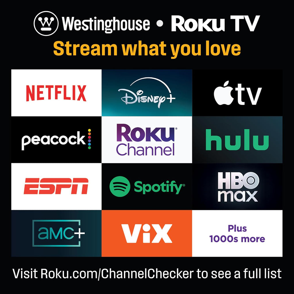 Westinghouse 65' Mini-LED 4K UHD Roku TV, Dolby Vision HDR, QLED Quantum Color, Local Dimming, MEMC Motion, Apple HomeKit & AirPlay 2