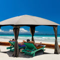 Tangkula 11.5 x 11.5 Feet Large Outdoor Gazebo, Fully Enclosed Canopy Gazebo with Netting, Patio Gazebo Shelter w/ 133 Square Feet of Shade for Patio Lawn Garden Beach Picnic