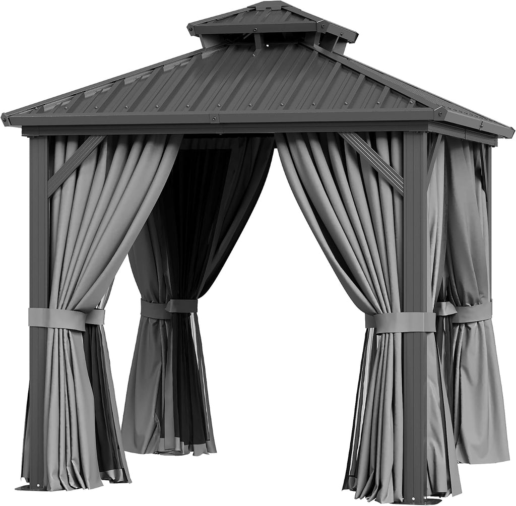 8 Ft. W X 8 Ft. D Patio Gazebo with Double Roof