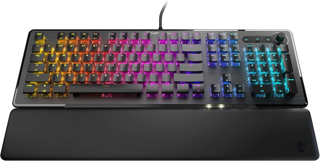 Turtle Beach Vulcan II – Full-Size PC Gaming Keyboard, Titan II Mechanical Switches, Customizable RGB Illuminated Keys, Detachable Palm Rest, Media Controls, Aluminum Top Plate, Numpad – Black