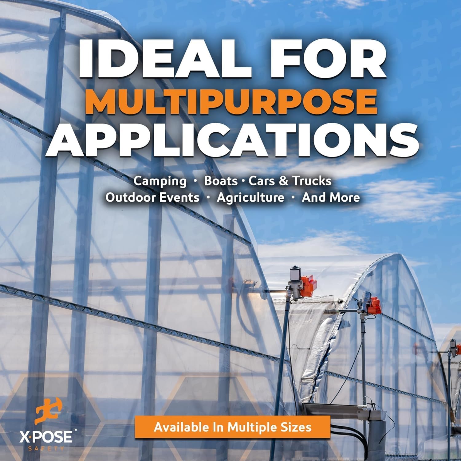 6' x 20' Clear Vinyl Tarp - Super Heavy Duty 20 Mil Transparent Waterproof PVC Tarpaulin with Brass Grommets - for Patio Enclosure, Camping, Outdoor Tent Cover, Porch Canopy - by Xpose Safety