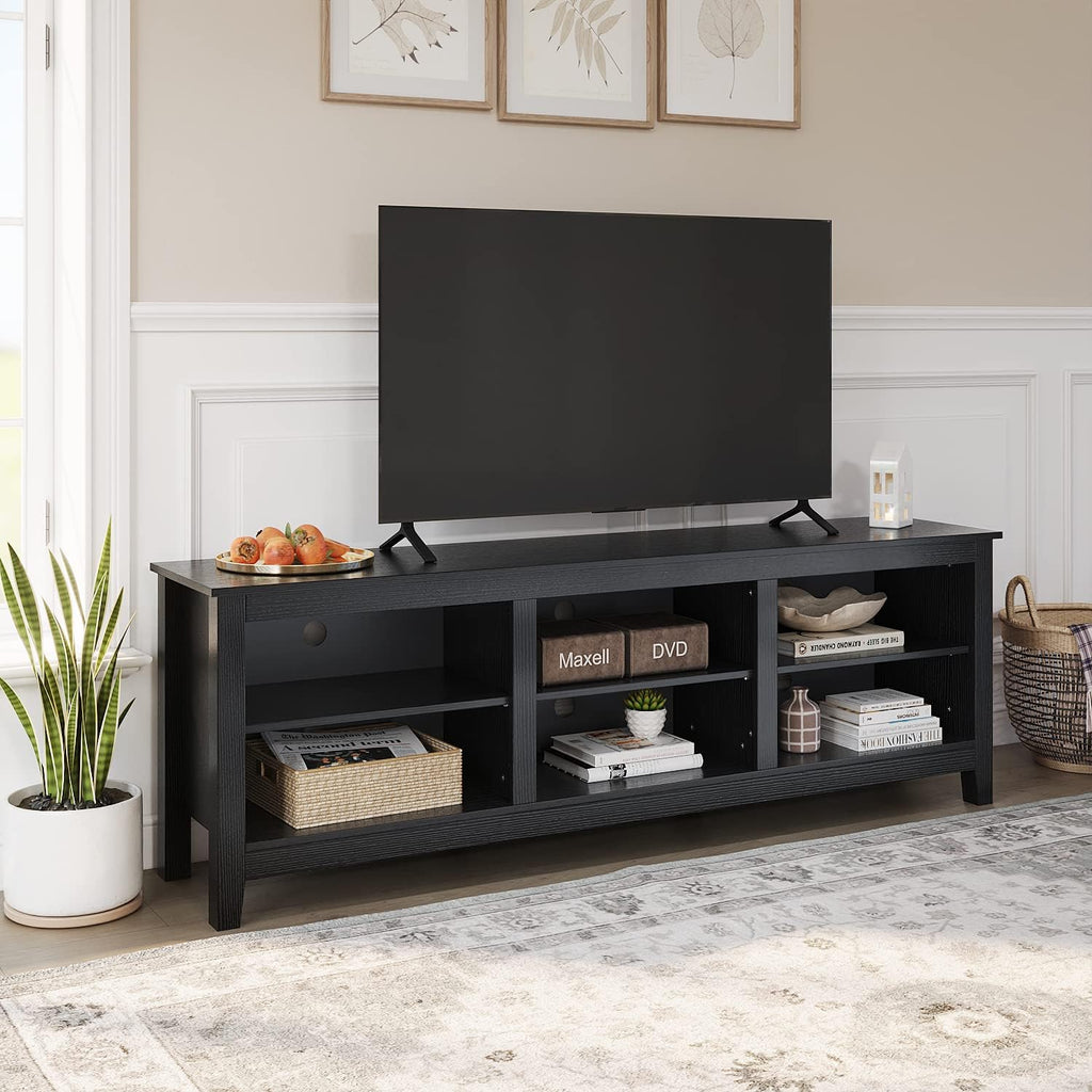 Panana TV Stand, Moden 6 Cubby TV Stand for 75 inch TV, Farmhouse Television Stands Entertainment Center Media Stand with Storage TV Table Stand for Living Room