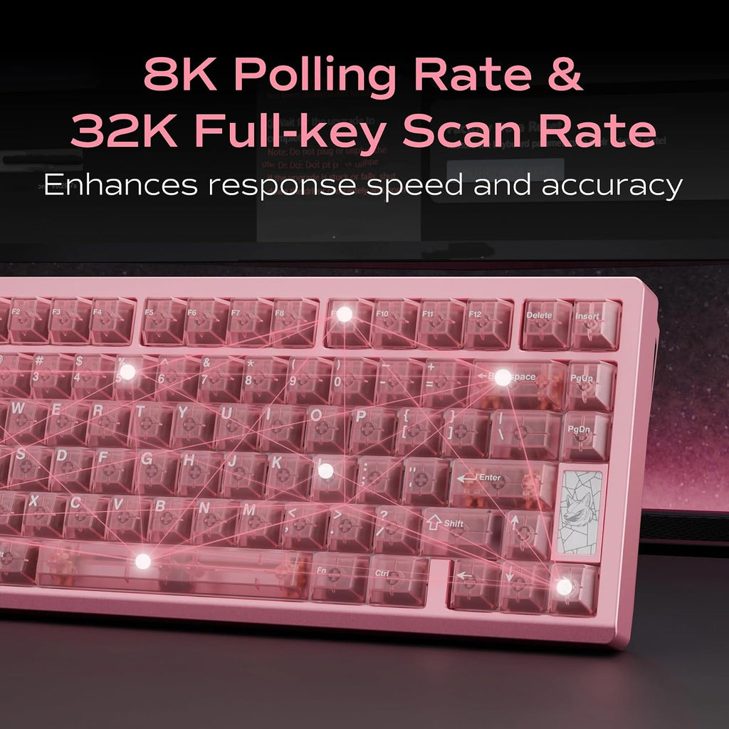 Mechanical Keyboard, Chilkey Slice75 HE Gaming Keyboard Wired, 75% Hall Effect Magnetic Aluminum Keyboard with WS Flux HE Clacky Switch, Rapid Trigger, 8K Polling, Per-Key RGB Custom, PC/Mac Support