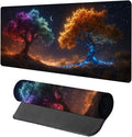 Tree Gaming Mouse Pad, Mouse Pad 64x32in, Large Desk Mat with Non-Slip Rubber Base, Office Desk Accessories, Large Extended Gaming Keyboard Mat, Big Mousepad for Computer Gamer Office, Blue 4-1481