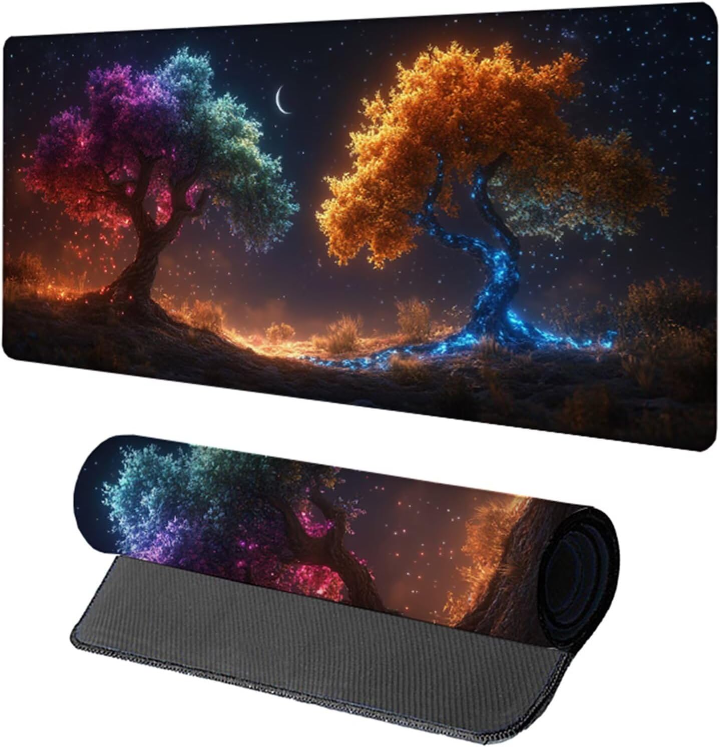 Tree Gaming Mouse Pad, Mouse Pad 64x32in, Large Desk Mat with Non-Slip Rubber Base, Office Desk Accessories, Large Extended Gaming Keyboard Mat, Big Mousepad for Computer Gamer Office, Blue 4-1481