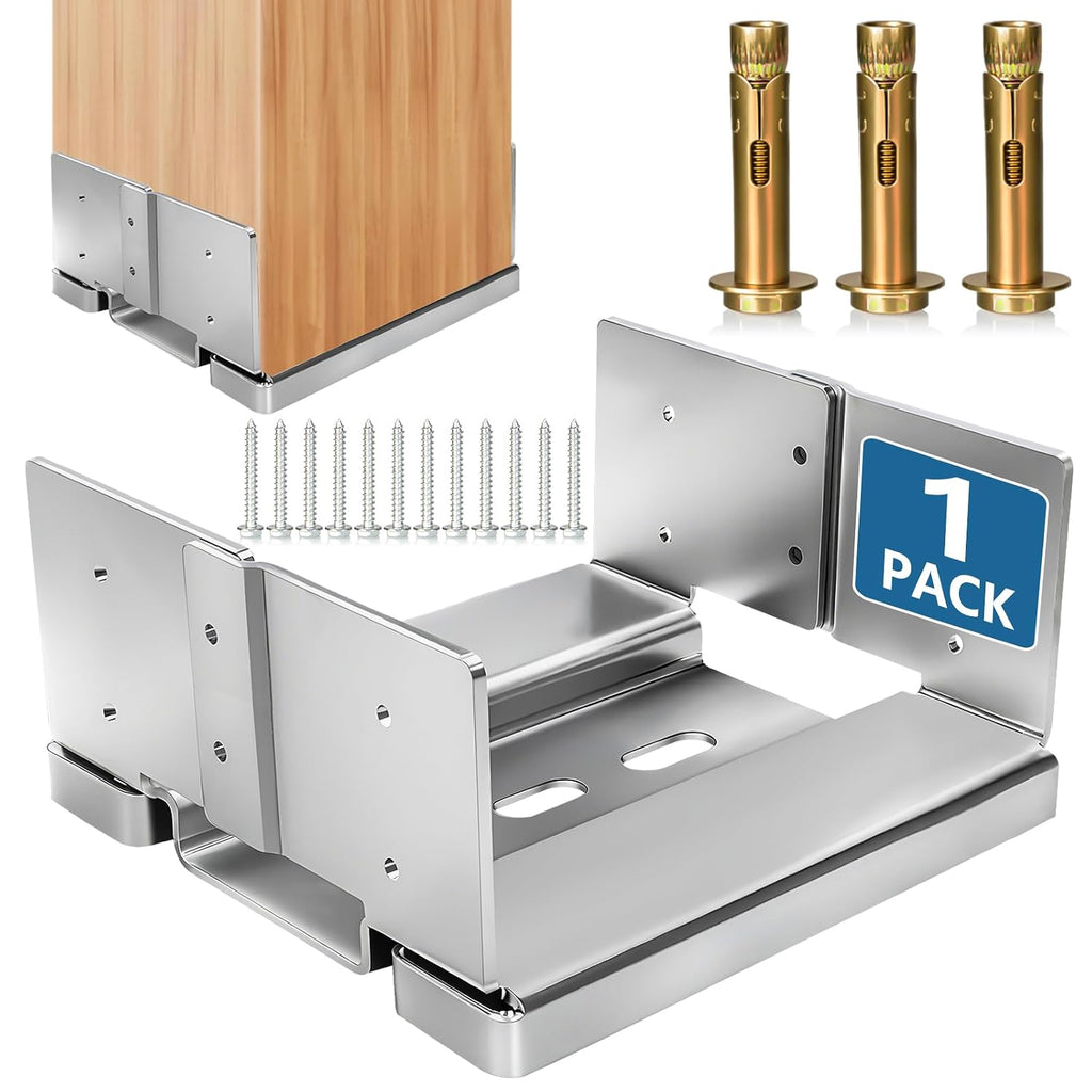 12x12 Post Base for Concrete: 1 Pack Galvanized Post Deck Base Anchor for 11.5x11.5 Wood, Post Base Holder with 1' Standoff for Deck Gazebo Pergola Porch, Includes 3 Fastener & 12 Screws