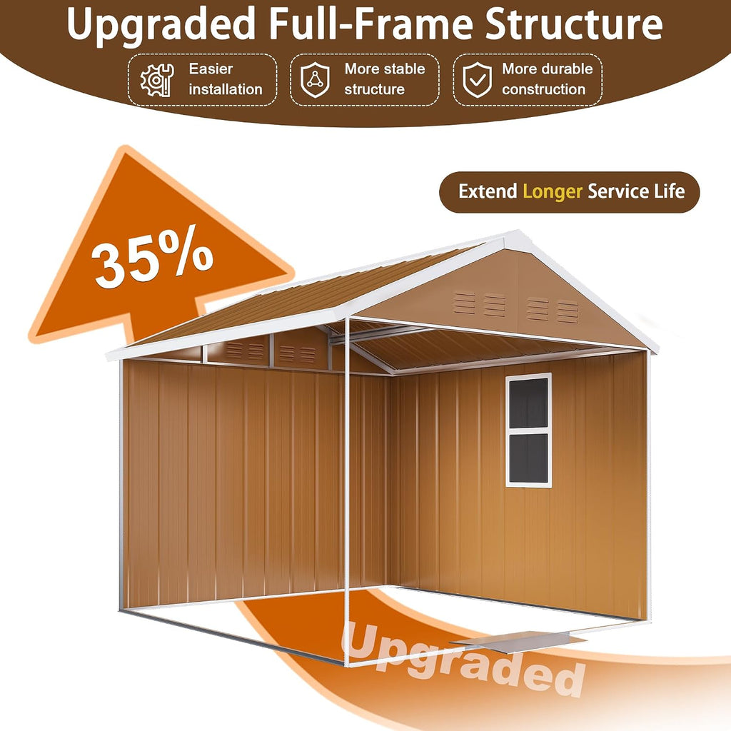 Leavader 6x4 FT Metal Storage Shed, Heavy-Duty Outdoor Matel Tool Shed with Windows, Lockable Door&Ventilation - Weatherproof Outdoor Garden Shed for Backyard, Lawn, Tool Organization