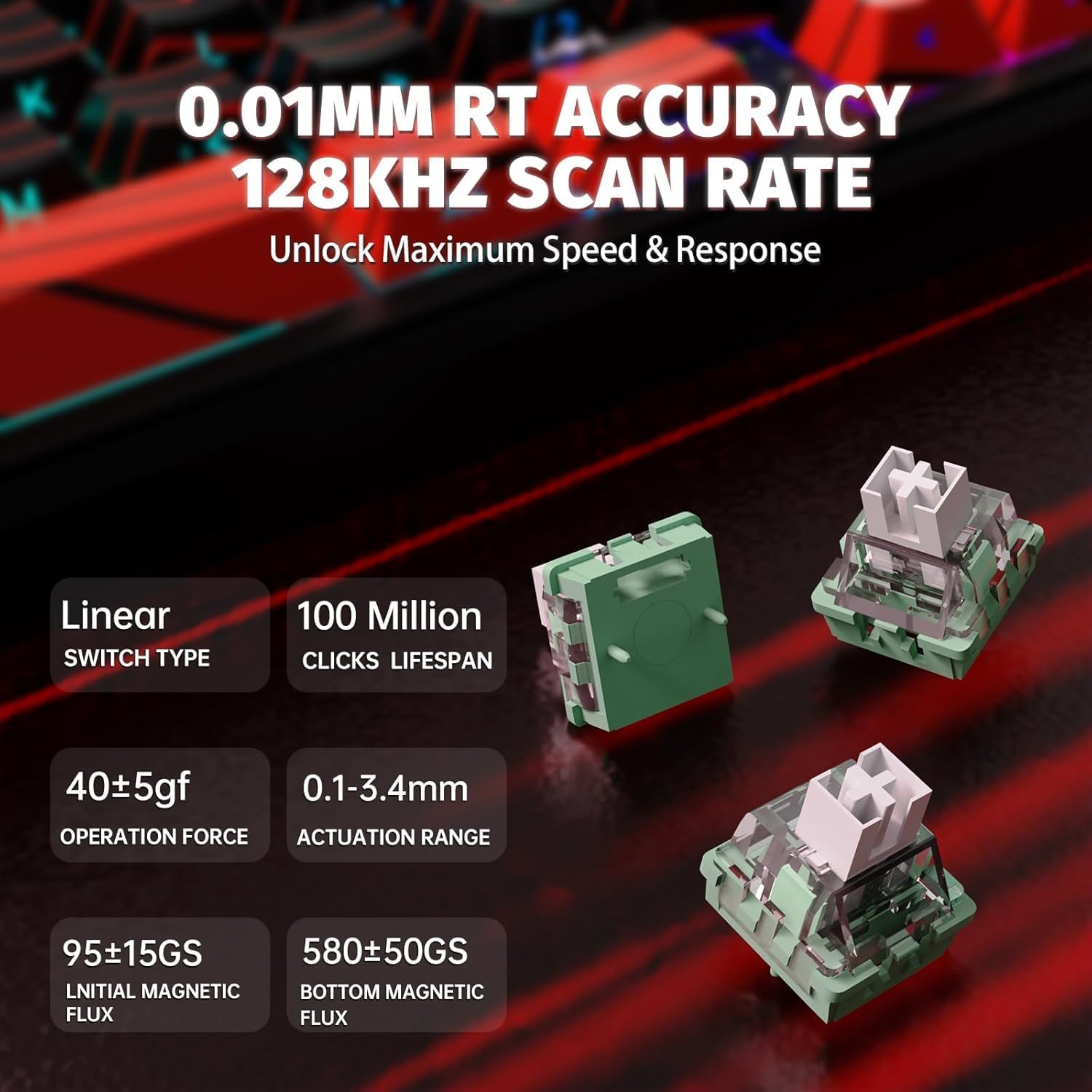 ATTACK SHARK X11 & X65 PRO HE Rapid Trigger Hall Effect Keyboard,60% Magnetic Keyboard 8K Polling Rate RGB Hot Swap,Wireless Gaming Mice with Charging Dock 22K DPI,BT/2.4Ghz/Wired,Coiled Cable-Red