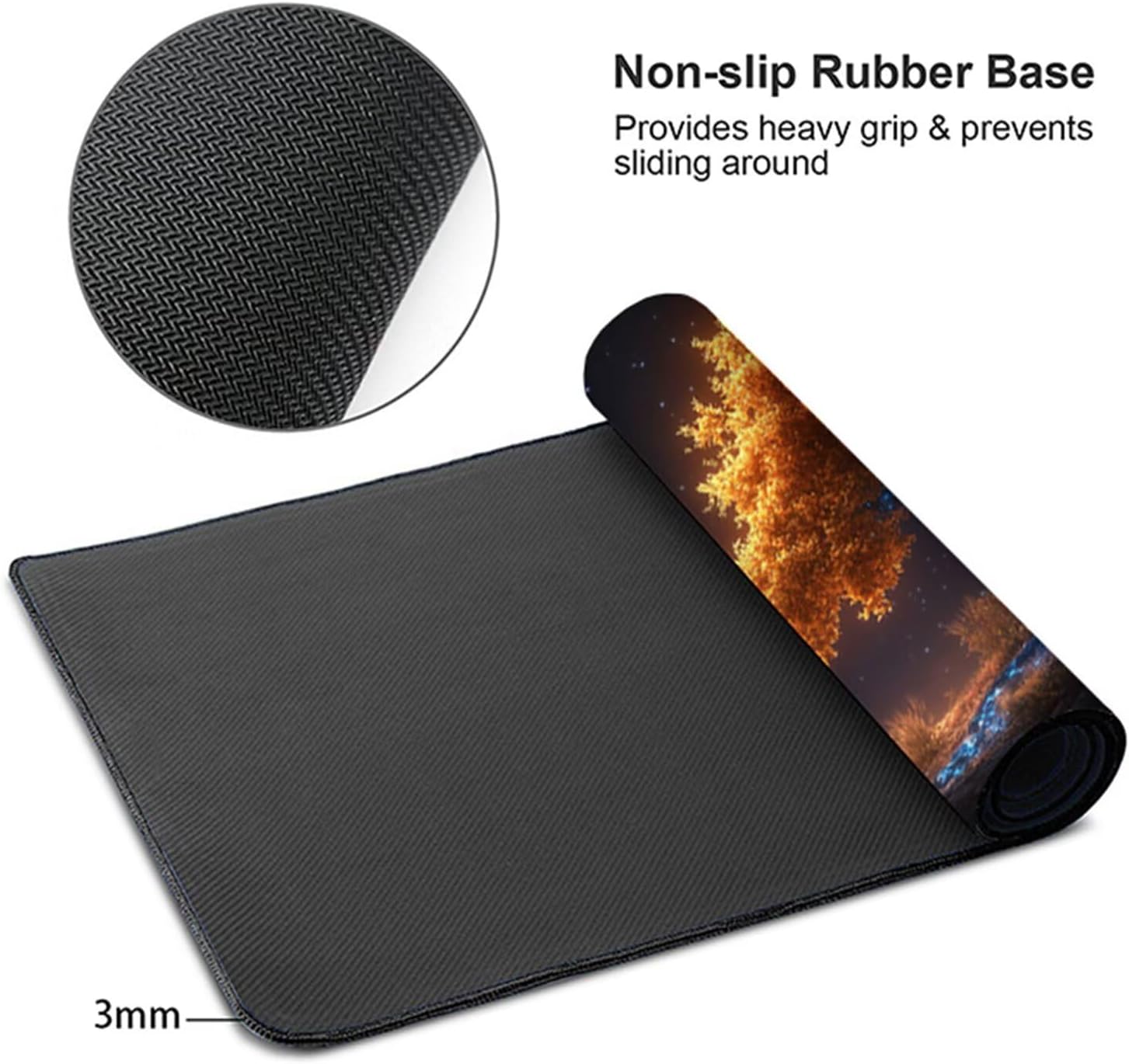Tree Gaming Mouse Pad, Mouse Pad 64x32in, Large Desk Mat with Non-Slip Rubber Base, Office Desk Accessories, Large Extended Gaming Keyboard Mat, Big Mousepad for Computer Gamer Office, Blue 4-1481