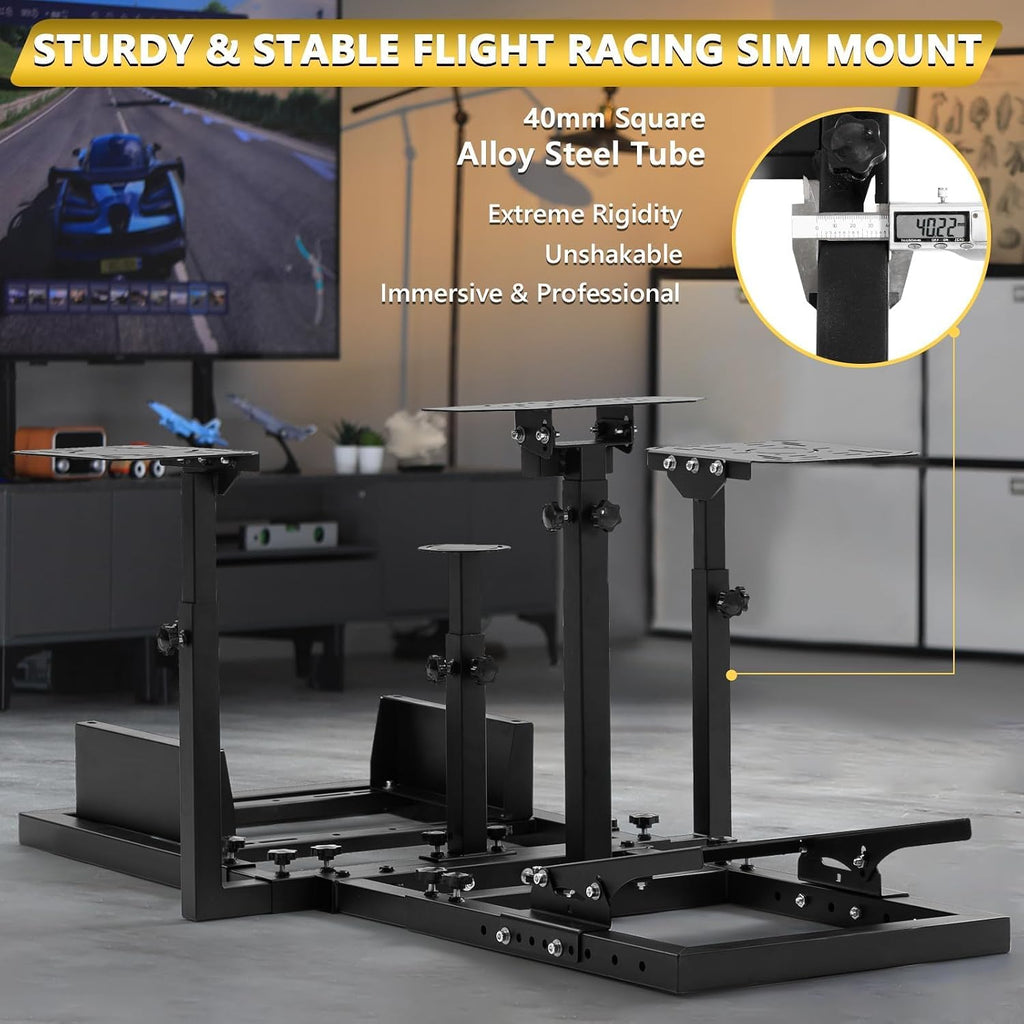 Marada Racing Simulator Cockpit Flight Simulation Adjustable Fit for Thrustmaster HOTAS Warthog, for Logitech G25 G27 G923 Racing wheel, Wheels,Pedals, Throttle, Joystick Not Included