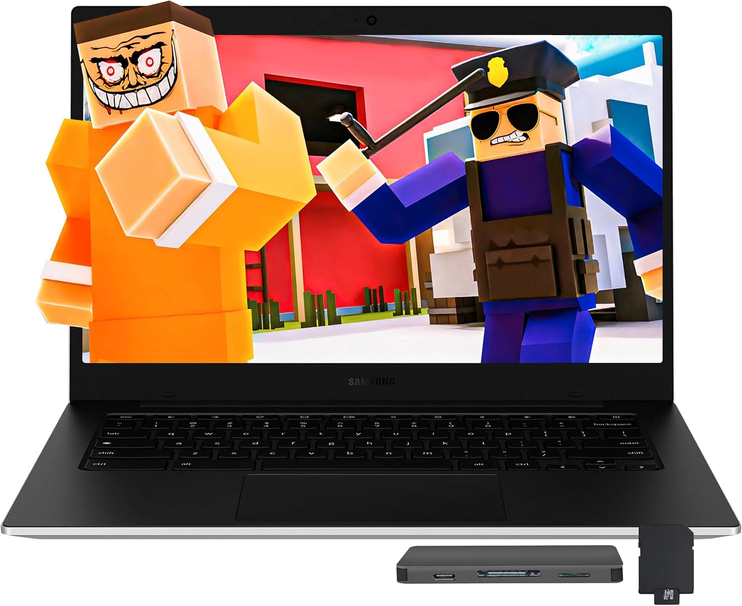 Samsung Galaxy Chromebook Go 14' Laptop, Intel Celeron N4500, 4GB LPDDR4X, 288GB Storage (128GB eMMC+160GB Docking Station Set), Intel UHD Graphics, Long Battery Life, Wi-Fi 6, Chrome OS, Silver